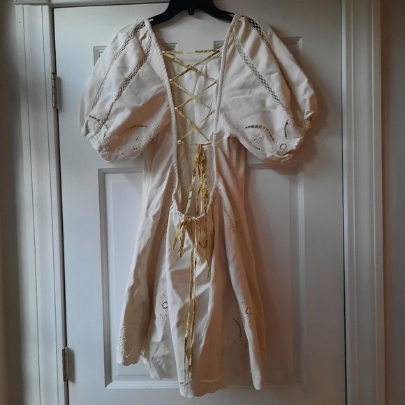 New Free People Wanna Dance Lace-Up Back Mini dress NWT XL - Picture 8 of 8